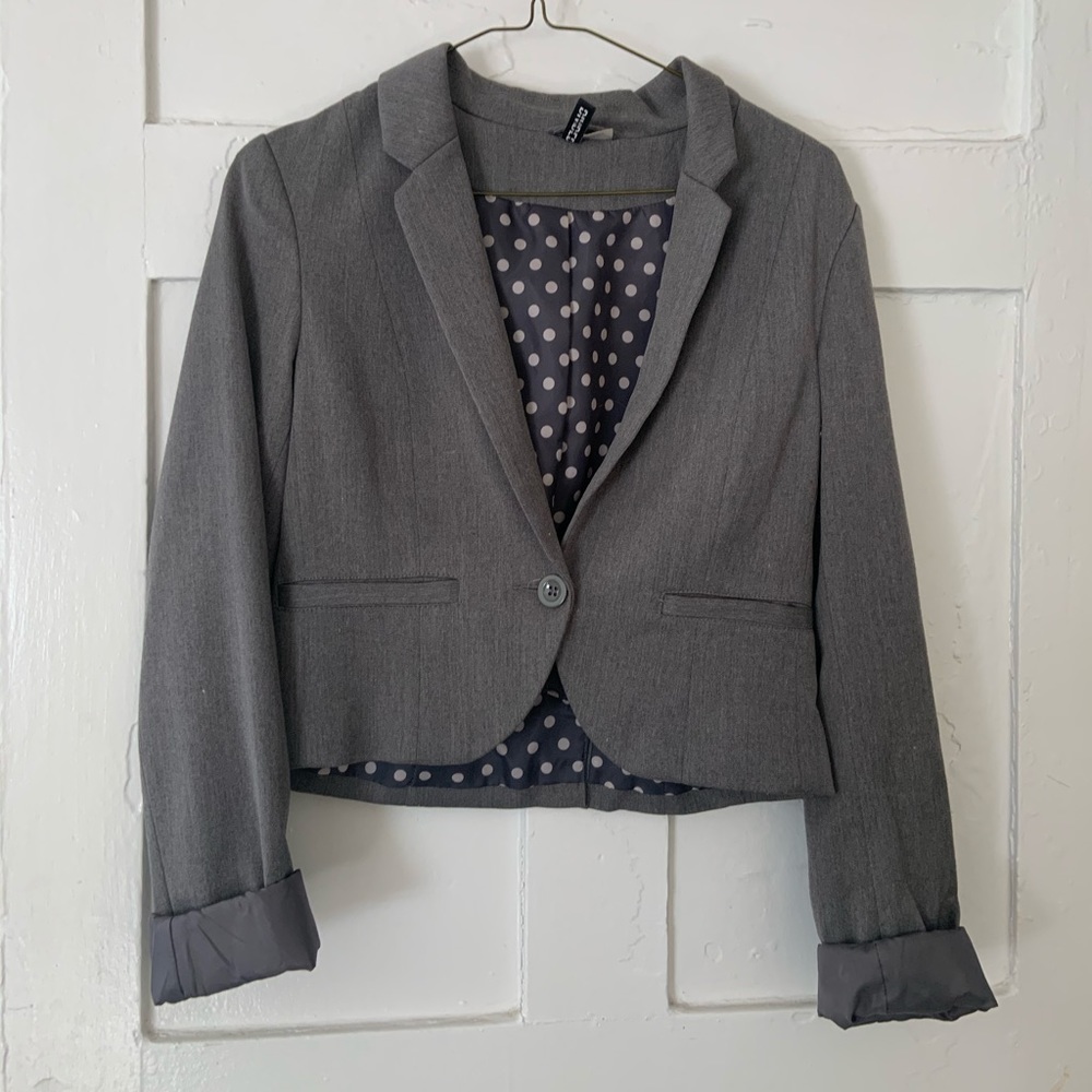 Grey Cropped Blazer
